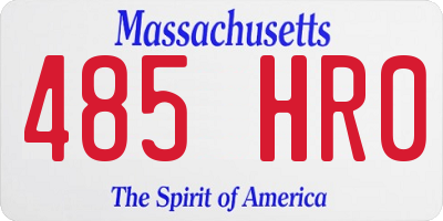 MA license plate 485HR0