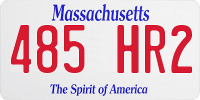 MA license plate 485HR2