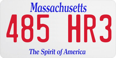 MA license plate 485HR3
