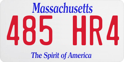 MA license plate 485HR4