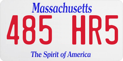 MA license plate 485HR5
