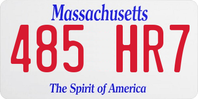MA license plate 485HR7
