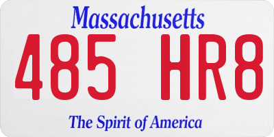 MA license plate 485HR8