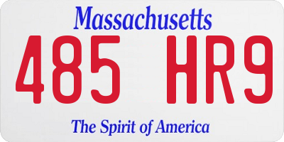MA license plate 485HR9