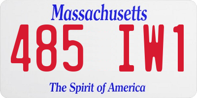 MA license plate 485IW1