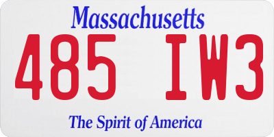 MA license plate 485IW3