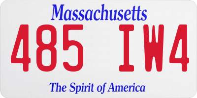 MA license plate 485IW4