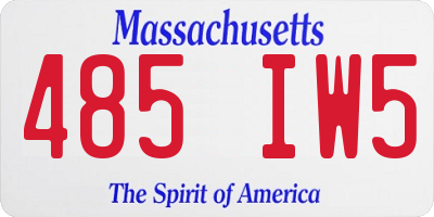 MA license plate 485IW5