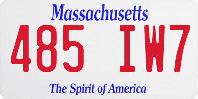 MA license plate 485IW7