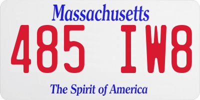 MA license plate 485IW8