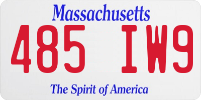 MA license plate 485IW9