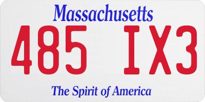 MA license plate 485IX3
