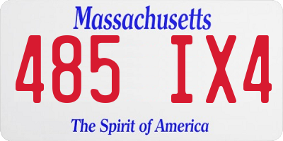 MA license plate 485IX4