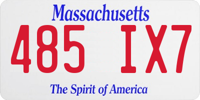 MA license plate 485IX7