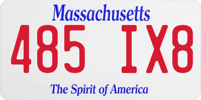 MA license plate 485IX8