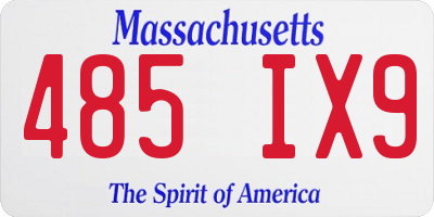 MA license plate 485IX9