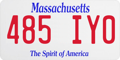 MA license plate 485IY0