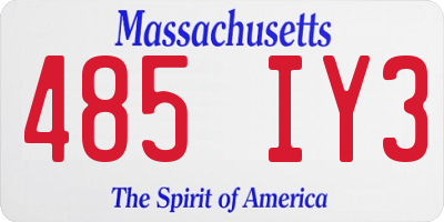 MA license plate 485IY3