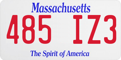 MA license plate 485IZ3