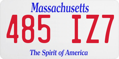 MA license plate 485IZ7