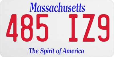 MA license plate 485IZ9