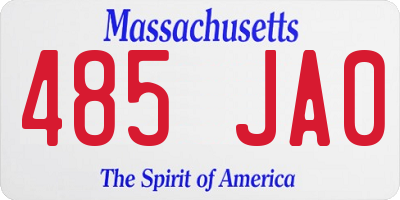 MA license plate 485JA0