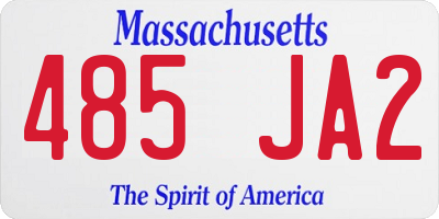 MA license plate 485JA2