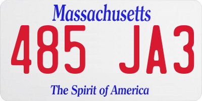 MA license plate 485JA3