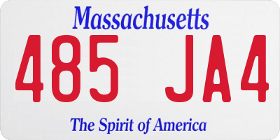 MA license plate 485JA4