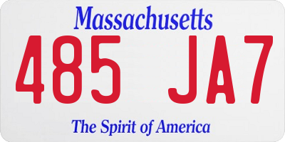 MA license plate 485JA7