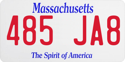 MA license plate 485JA8