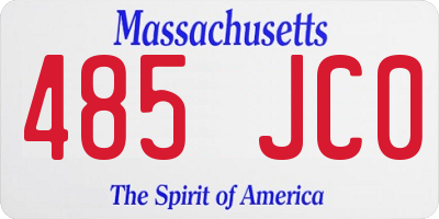MA license plate 485JC0