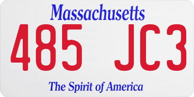 MA license plate 485JC3