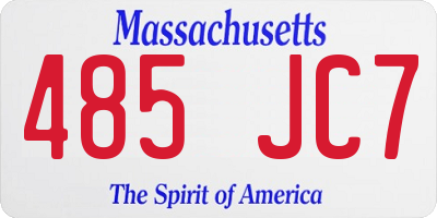 MA license plate 485JC7