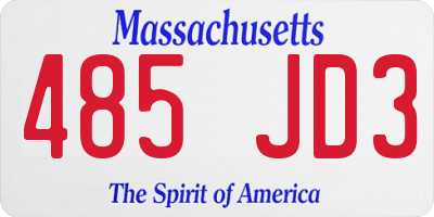 MA license plate 485JD3