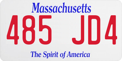 MA license plate 485JD4