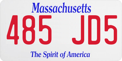 MA license plate 485JD5