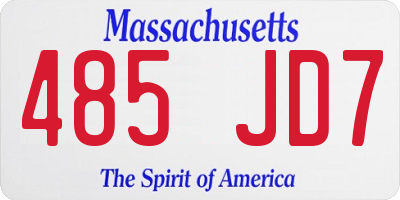 MA license plate 485JD7