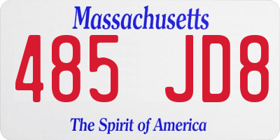 MA license plate 485JD8