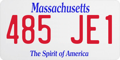 MA license plate 485JE1