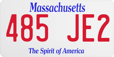 MA license plate 485JE2
