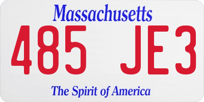 MA license plate 485JE3