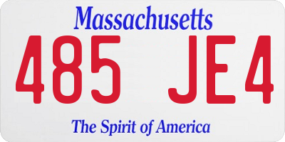 MA license plate 485JE4