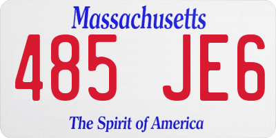 MA license plate 485JE6