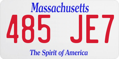 MA license plate 485JE7