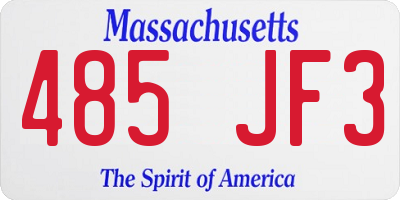MA license plate 485JF3