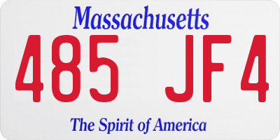 MA license plate 485JF4