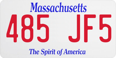 MA license plate 485JF5