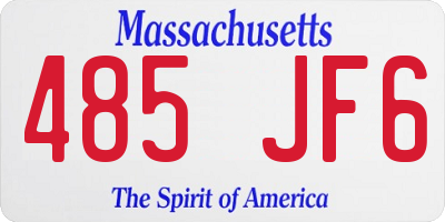 MA license plate 485JF6