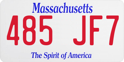 MA license plate 485JF7